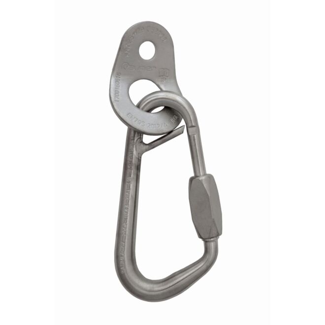 Raumer Placchetta inox Wing Ø10 + Moschettone Ring Safety 13 versión Marina