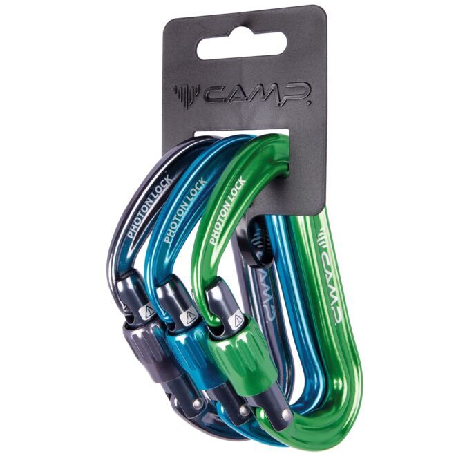 CAMP Set 3 Photon Lock 3 pack mosquetones de seguridad escalada