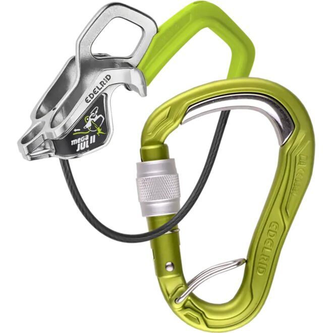 Edelrid Mega Jul II Belay Kit Bulletproof Screw asegurador + mosquetón de escalada