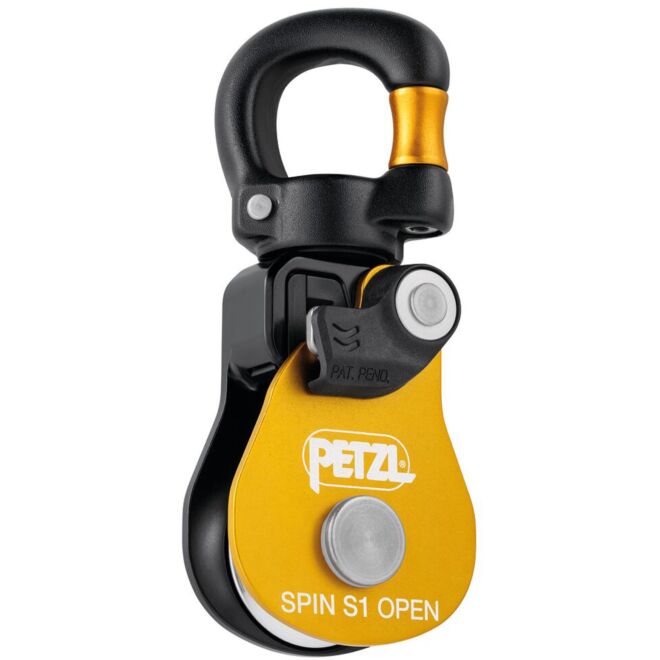 Petzl Spin S1 Open polea simple para trabajos en altura