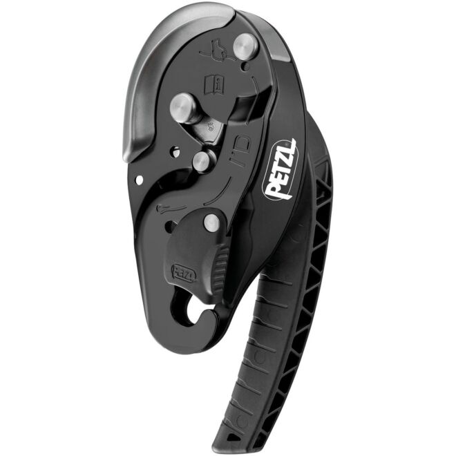 Petzl I'D S descensor autofrenante trabajos en altura con función antipanico
