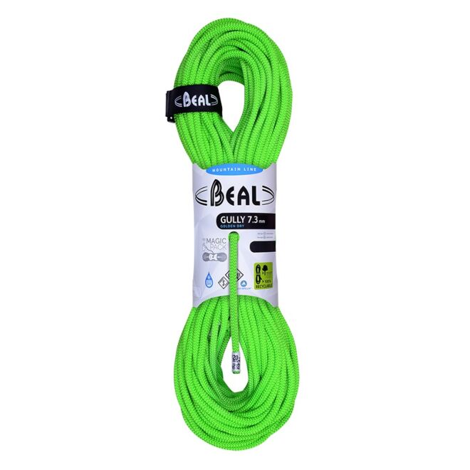Beal Gully 7.3 mm Unicore Golden Dry media cuerda de escalada