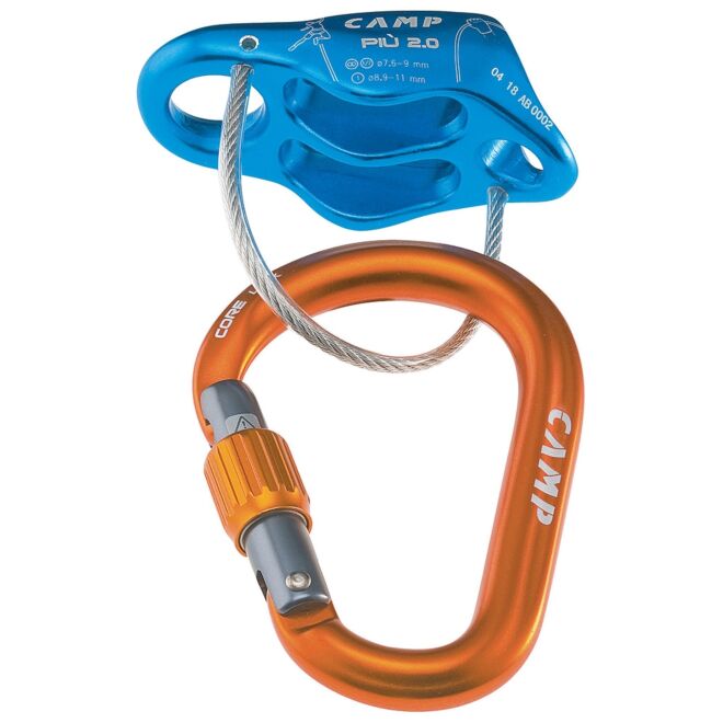 CAMP Più 2.0 Belay Kit asegurador de freno de escalada + mosquetón