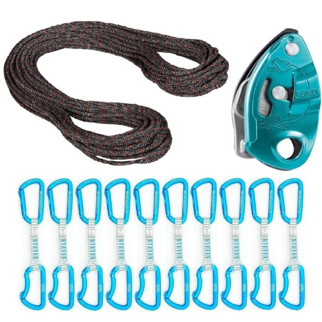 Oliunìd Kit oferta 9.8 Crag Classic Rope Express Trapper GriGri