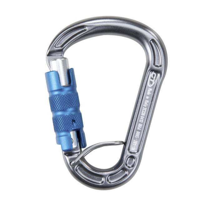 Petzl GriGri belayer and climbing carabiner