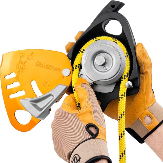 Petzl Maestro S descensor con polea bloqueadora para rescate