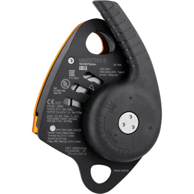Petzl Maestro S descensor con polea bloqueadora para rescate