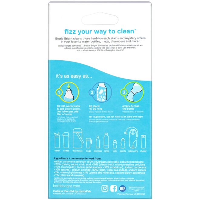 HydraPak Bottle Bright Cleaning Tablets compresas de limpieza para botellas