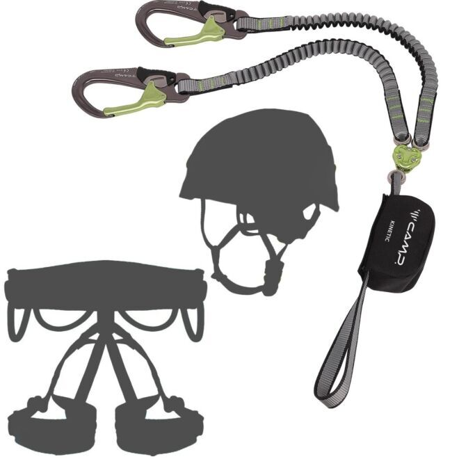 Oliunìd Deal Kit CAMP Kinetic Gyro Rewind Pro set de vía ferrata + kit casco e arnés de vía ferrata
