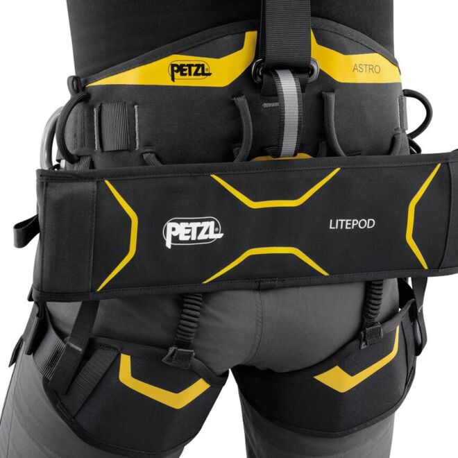 Petzl Litepod asiento de trabajo compacto diseñado para suspensiones prolongadas