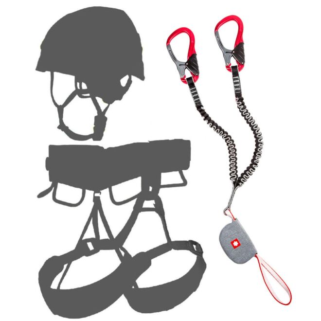 Oliunìd Deal Kit Edelrid Cable Kit Ultralite VII set de vía ferrata + casco y arnés kit de vía ferrata