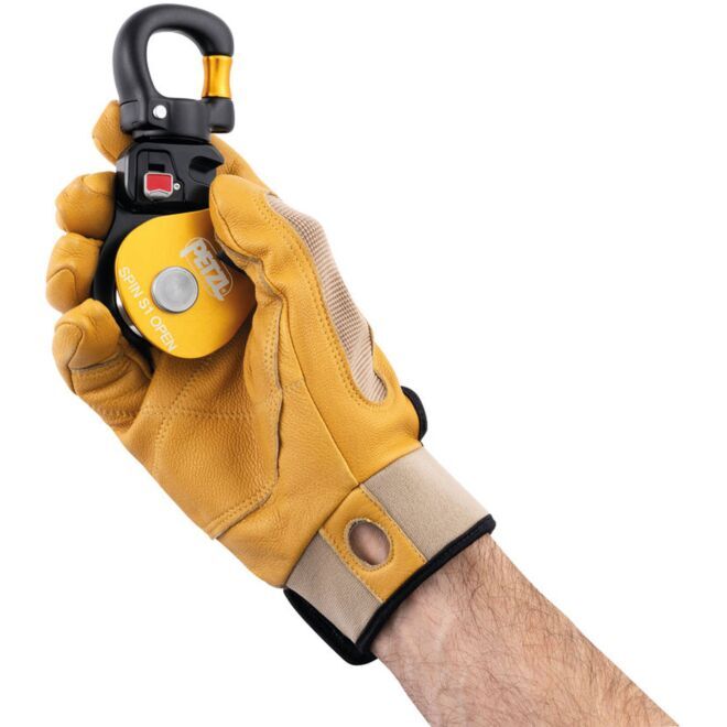 Petzl Spin S1 Open polea simple para trabajos en altura
