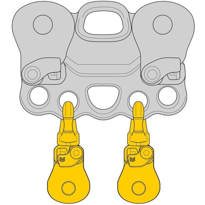 Petzl Spin S1 Open polea simple para trabajos en altura