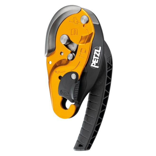 Petzl I'D S descensor autofrenante trabajos en altura con función antipanico