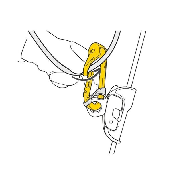 Petzl Rollclip A polea mosquetón de palanca recta para trabajos en altura