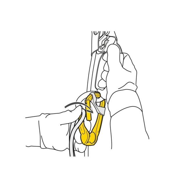 Petzl Rollclip A mosquetón polea de acción triple para trabajo en altura