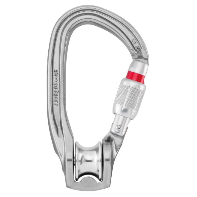 Petzl Rollclip Z polea mosquetón con cierre de rosca para trabajos en altura