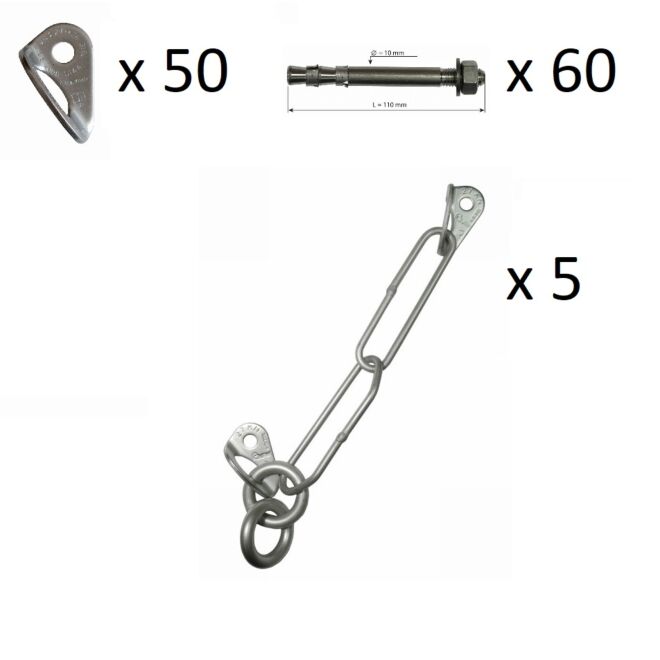 Oliunìd Kit chiodatore cadenas doble anillo piastrinas clavos x5