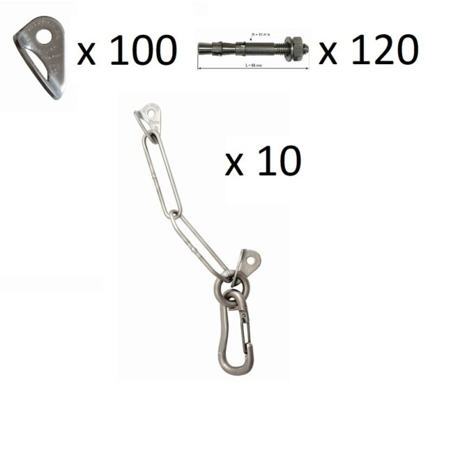 Oliunìd Kit chiodatore catene piastrines clavos x10