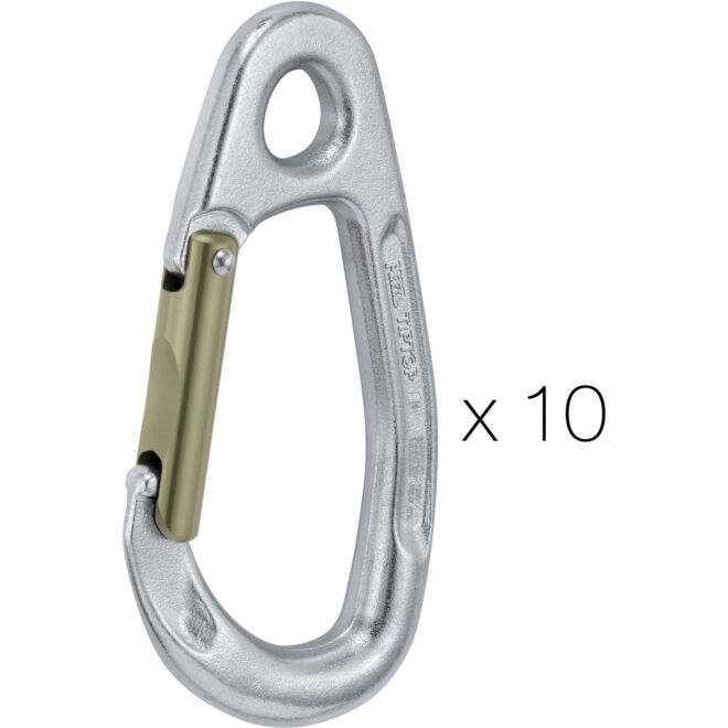 Petzl Tiptop Stainless (pack of 10) climbing belay carabiner