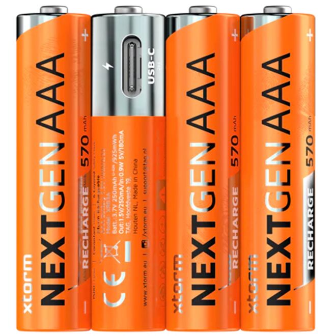 Xtorm Rechargeable AAA Batteries USB-C pilas recargables paquete de 4