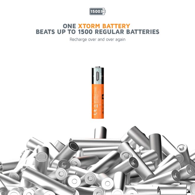 Xtorm Rechargeable AAA Batteries USB-C pilas recargables paquete de 4