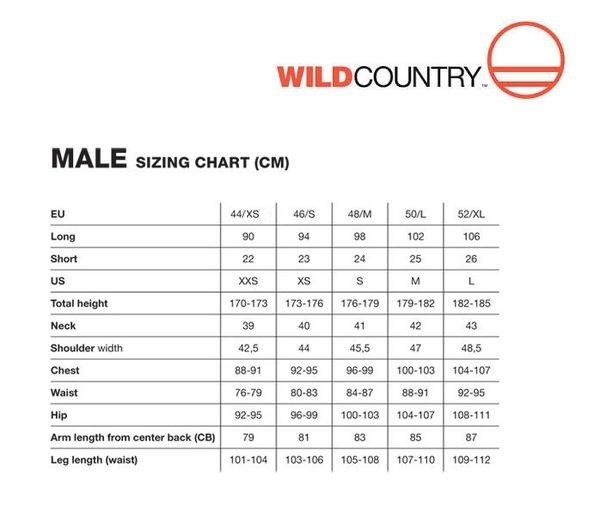 Size chart men